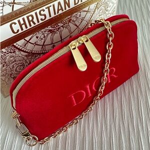 Red Dior Pouch Bag